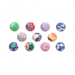 Perles boules multicolores 6mm