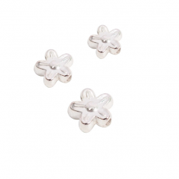 Perles fleur 9mm argent