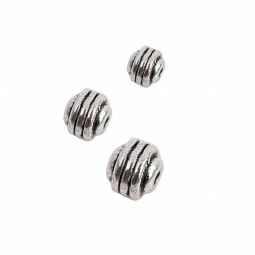 Perles striées 5mm argent
