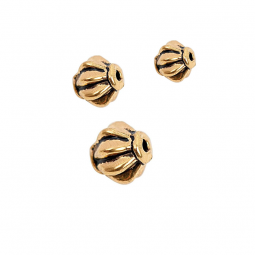 Perles canelées 6mm or
