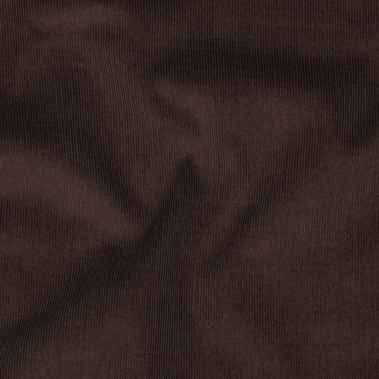 Tissu velours côtelé fin - Marron foncé