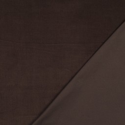 Tissu velours côtelé fin - Marron foncé