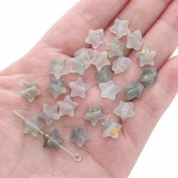 Perles acryliques étoiles multicolore et doré 10x9 mm