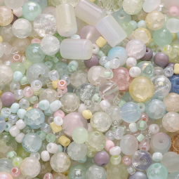 Assortiment de perles rondes en verre 10x9 mm