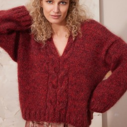 Kit de tricot - Pull Flaminia Top down - Mohair luxe