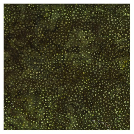 Tissu batik Hoffman - Bali dots - OliveLeaf
