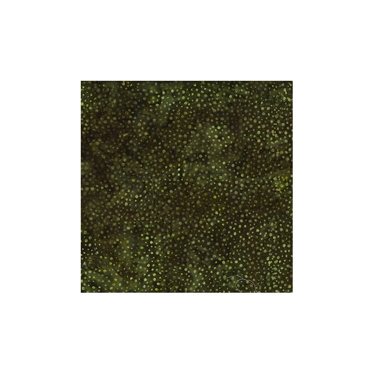 Tissu batik Hoffman - Bali dots - OliveLeaf