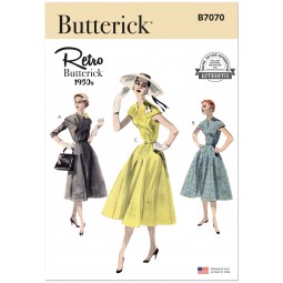 Patron Butterick 7070 - Robe vintage 1950