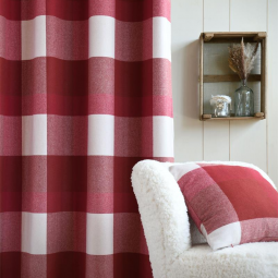 Tissu Lainage - Carreaux rouge