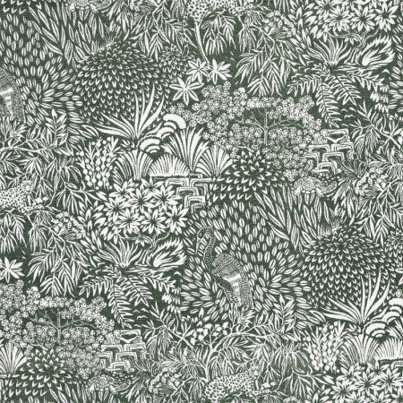 Tissu cotonnade - Ibis vert