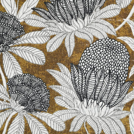 Tissu cotonnade - Chardon brun