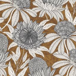 Tissu cotonnade - Chardon brun