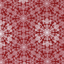 Tissu cretonne - Dorure rouge