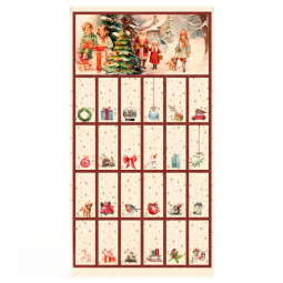 Tissu Noël - Panneau Calendrier traditionnel