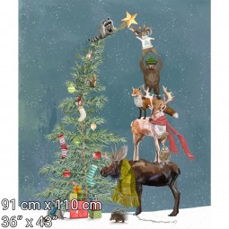Tissu Noël - Holly Woods - Panneau