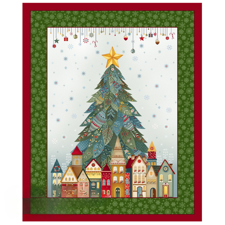 Tissu Noël - Nordic holiday village - Panneau
