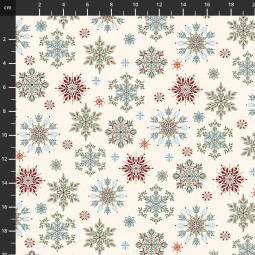 Tissu Noël - Nordic Holiday village - Flocons