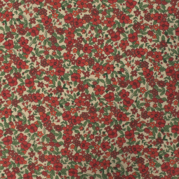Tissu cretonne - Agatha rouge