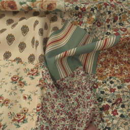Tissu cretonne - Fleurville