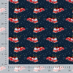 Tissu coton - Pompiers