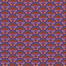 Tissu coton - Abstract flower purple