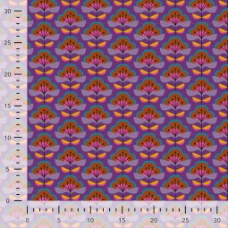 Tissu coton - Abstract flower purple
