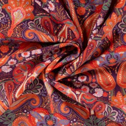 Tissu velours milleraie - Paisley wine