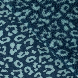 Tissu sherpa - Léopard bleu