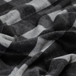 Tissu flanelle - Carreaux noir