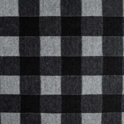 Tissu flanelle - Carreaux noir