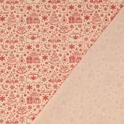 Tissu cotonnade - Lettres de Noël