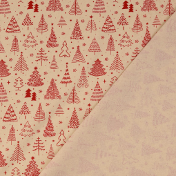 Tissu cotonnade - Arbres de Noël