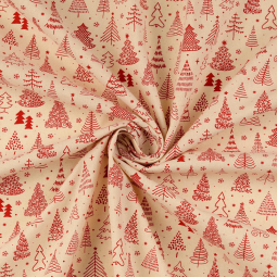 Tissu cotonnade - Arbres de Noël