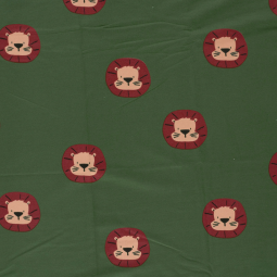 Tissu french terry - Lion vert
