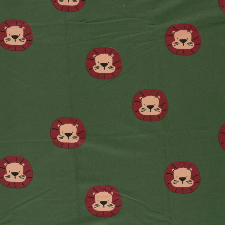 Tissu french terry - Lion vert