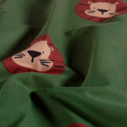Tissu french terry - Lion vert