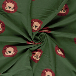 Tissu french terry - Lion vert