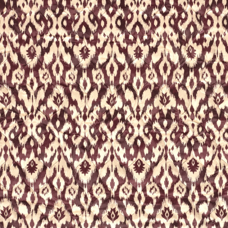 Tissu matelassé velours - Indienne bordeaux