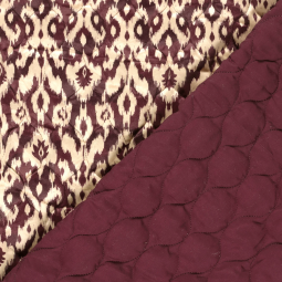 Tissu matelassé velours - Indienne bordeaux