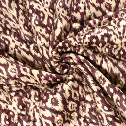Tissu matelassé velours - Indienne bordeaux