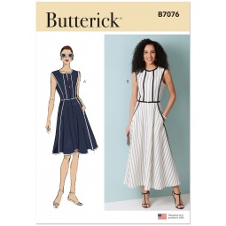 Patron Butterick 7076 - Robe évasée