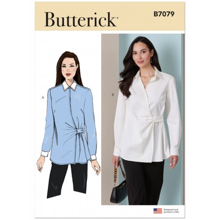 Patron Butterick 7079 - Chemise cache-cœur