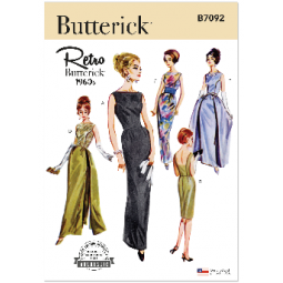 Patron Butterick 7092 - Robe de soirée vintage année 60