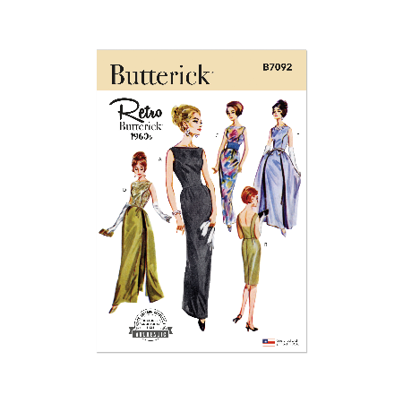 Patron Butterick 7092 - Robe de soirée vintage année 60