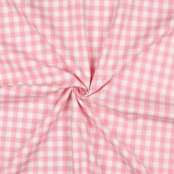Tissu coton vichy - Rose