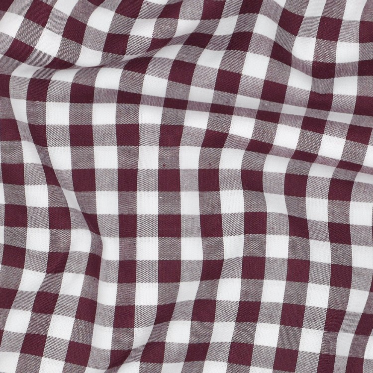 Tissu coton vichy - Aubergine