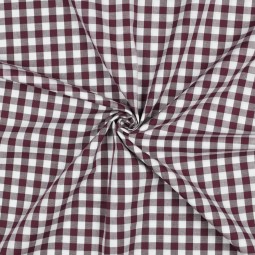 Tissu coton vichy - Aubergine