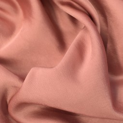 Tissu polyester viscose - Satiné rose