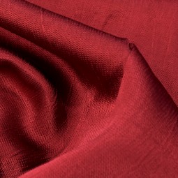 Tissu polyester viscose - Texture satin bordeaux