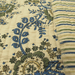 Tissu matelassé coton indienne - Delhi bleu